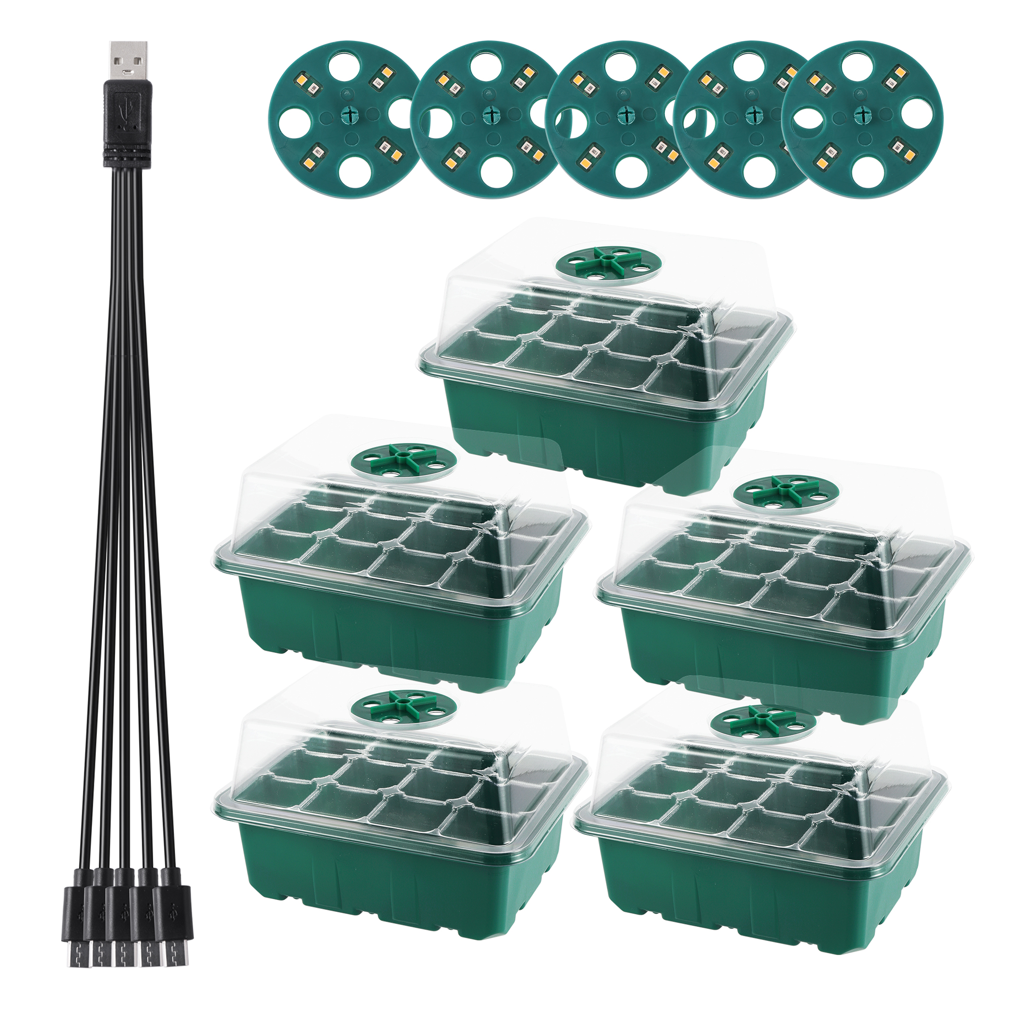 Smart Garden Domes - Seed Starter Trays with Grow Light,