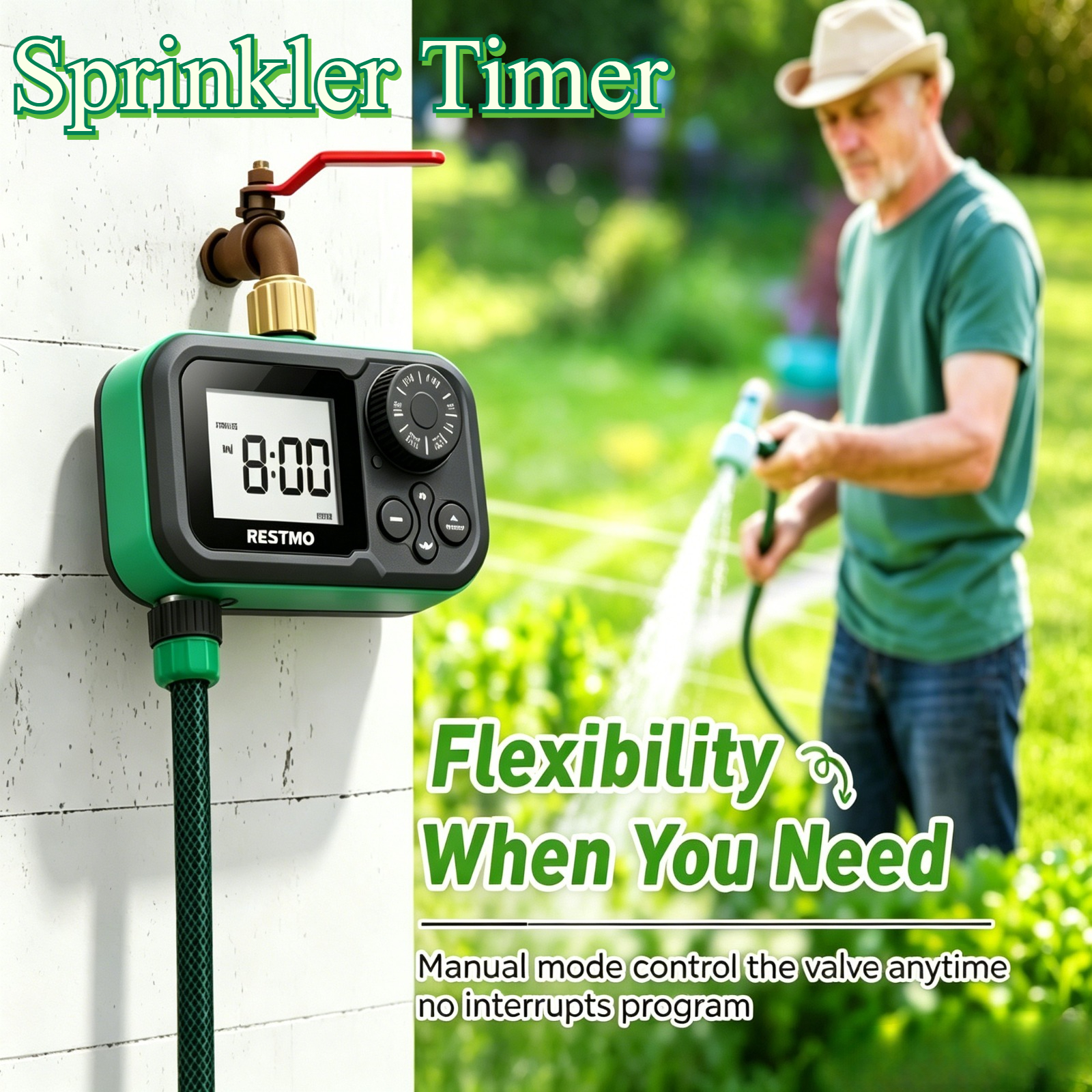 Smart Garden Tap Timer - Automatic Ball Valve Water Timer Low
