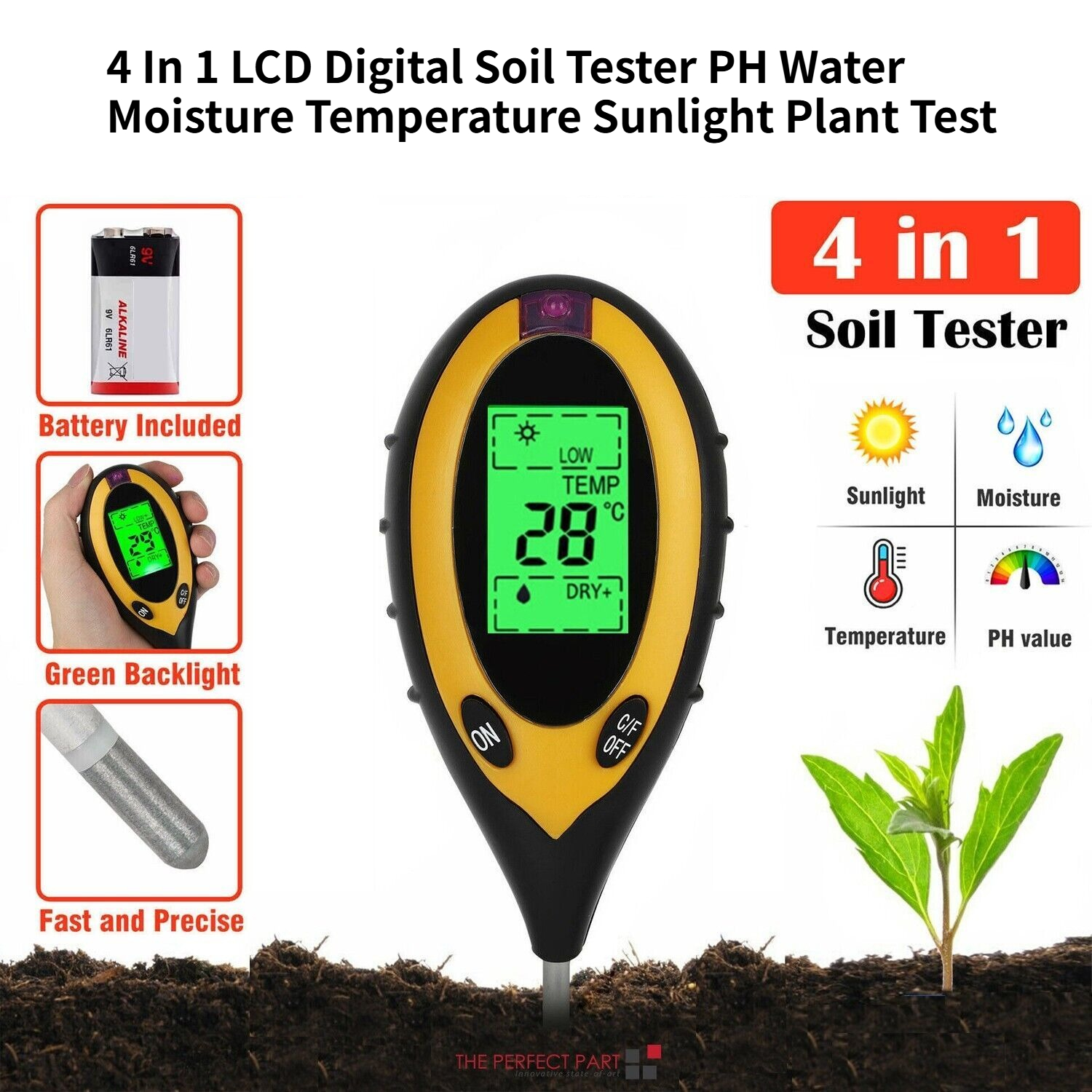 Soil Test Digital - 4 In 1 LCD Digital Soil