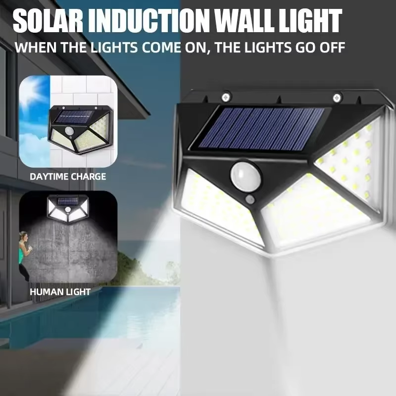 Smart Garden Light Camera - Motion Sensor 100LED Solar Wall Lamp