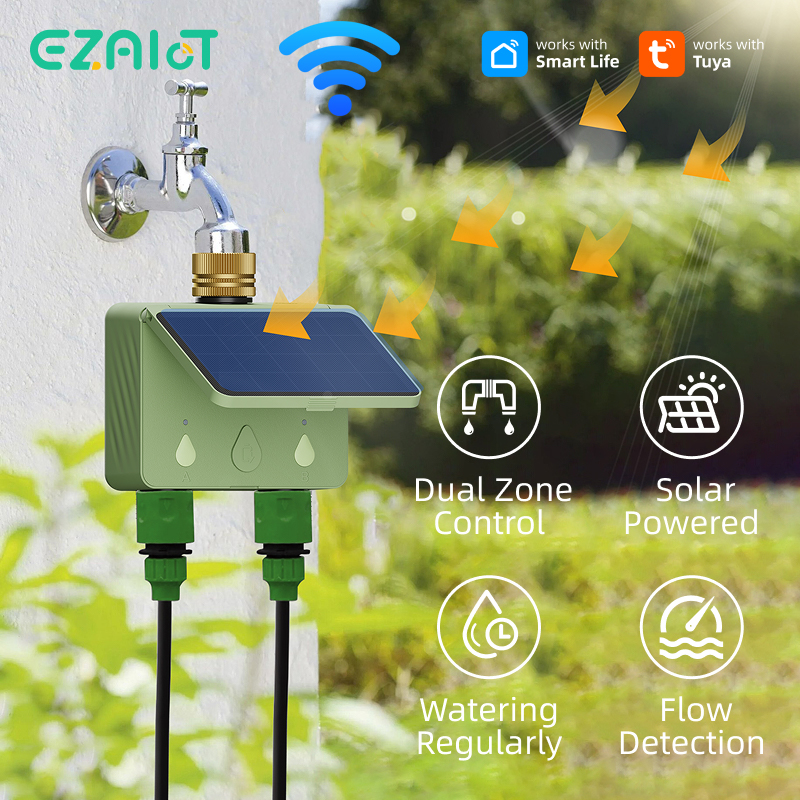 Smart Garden Water - WiFi Water Timer 2 Zone Solar