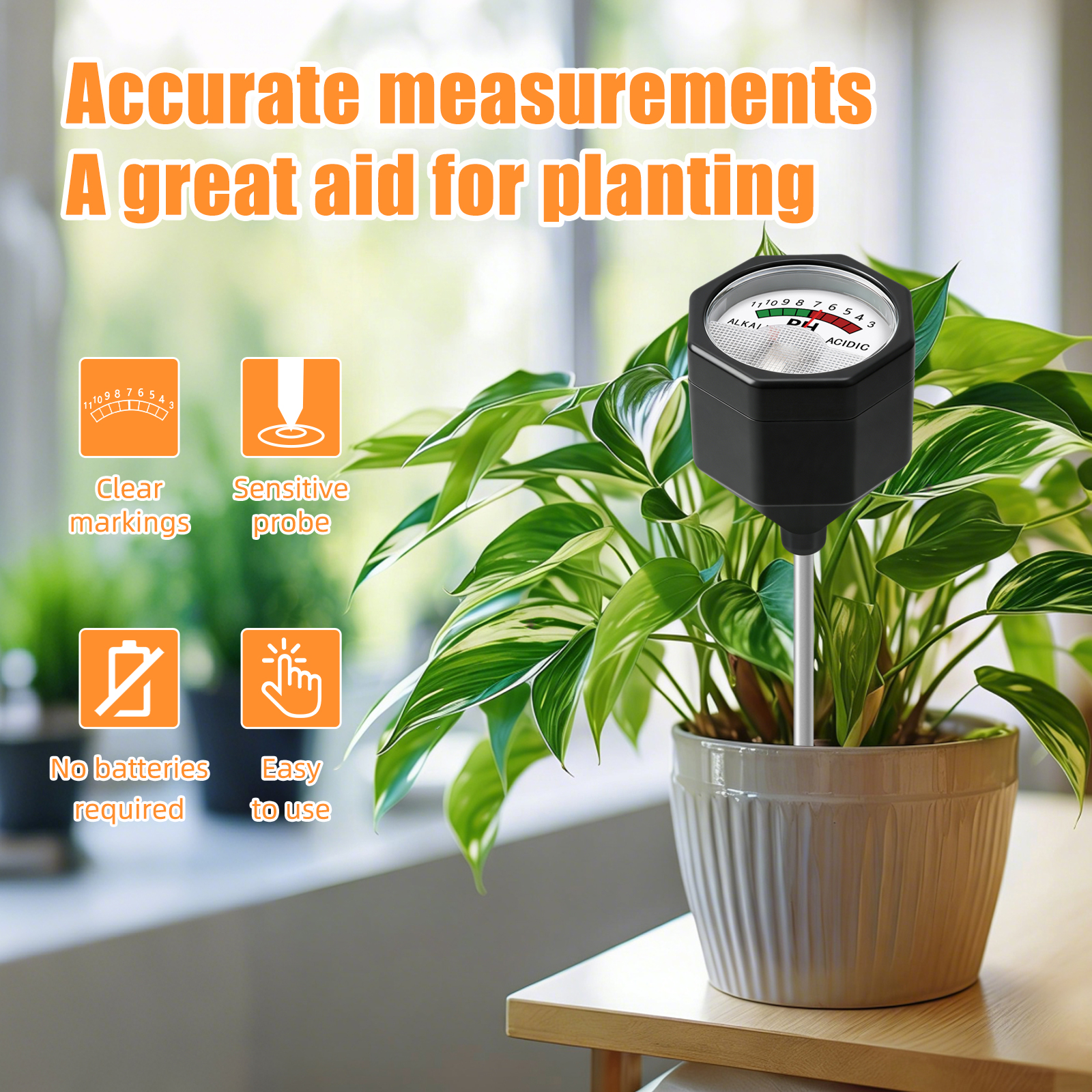 YAGO Soil pH Meter No Battery  – обзор и цена Soil Test Digital