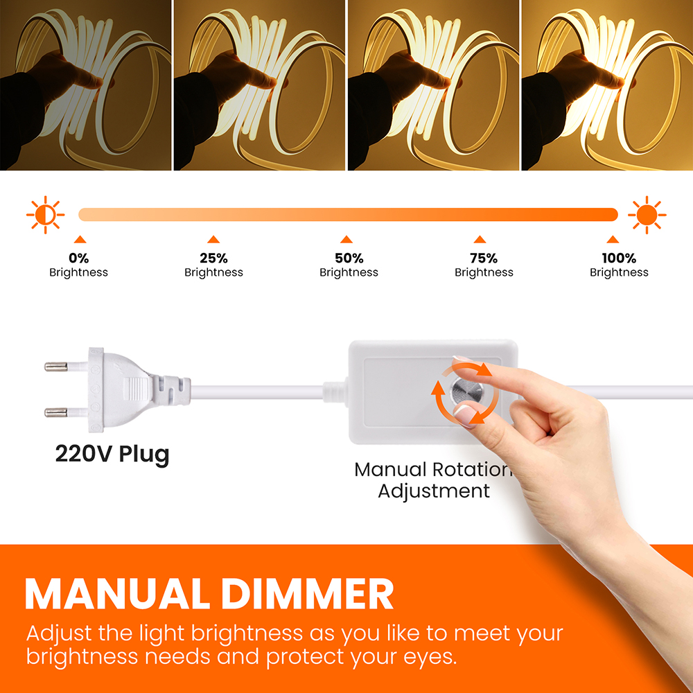 220V Dimmable COB LED Switch N – обзор и цена Led Plant Light Strip