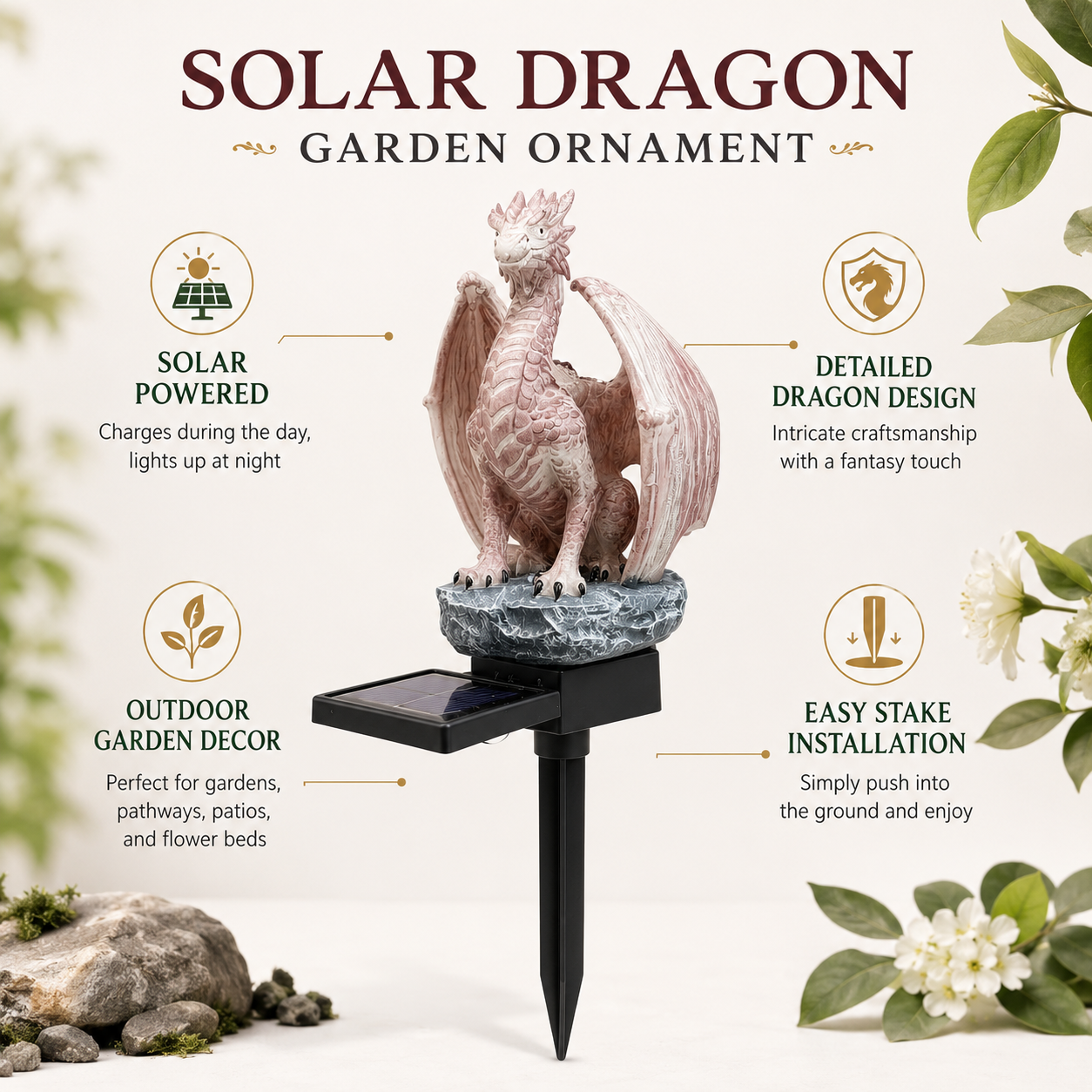 Solar Powered Dragon Garden St – обзор и цена Smart Garden Light Camera