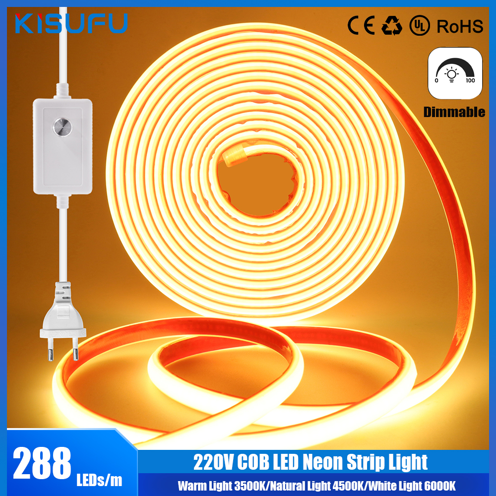 220V Dimmable COB LED Neon Str – обзор и цена Led Plant Light Strip