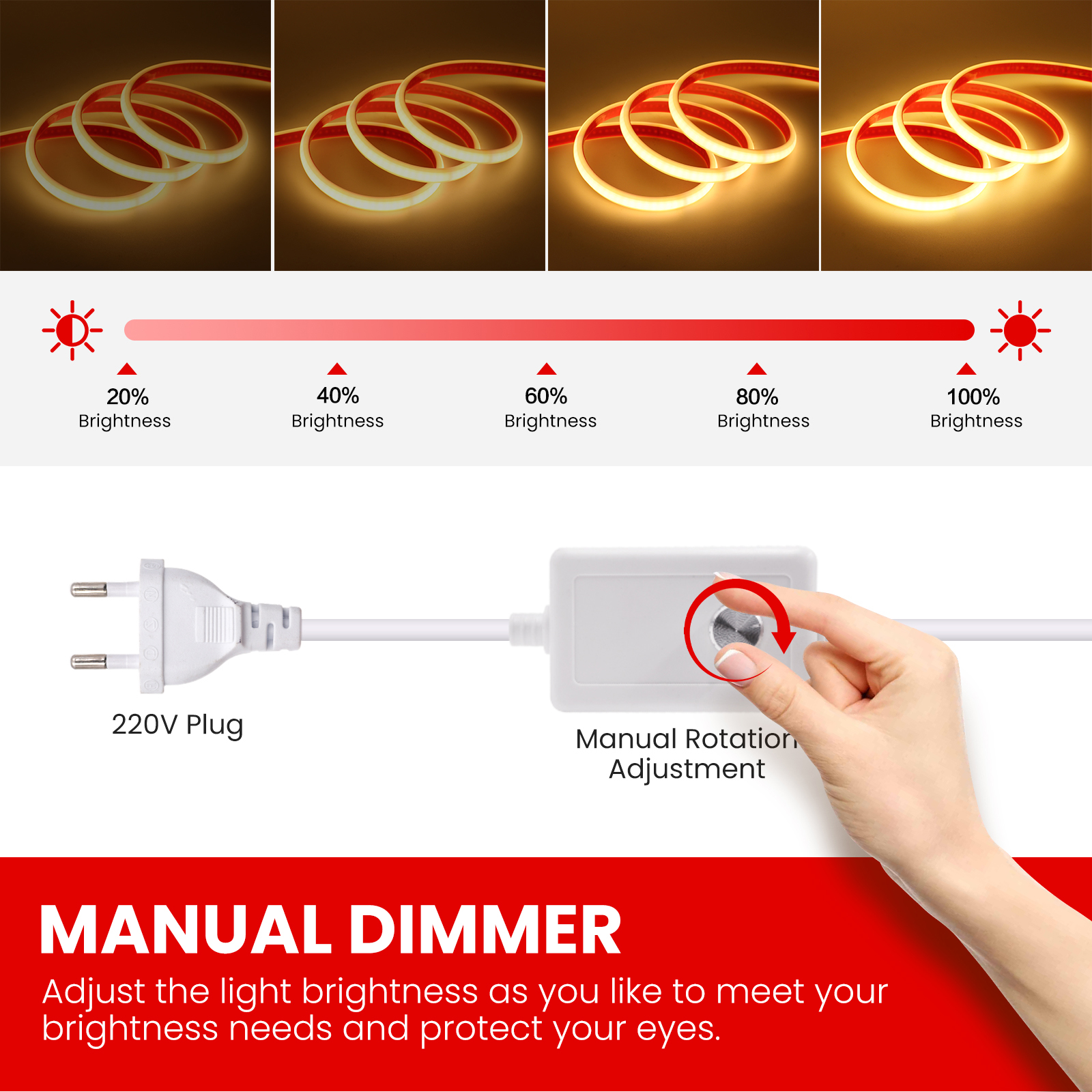220V Dimmable COB LED Neon Str – обзор и цена Led Plant Light Strip